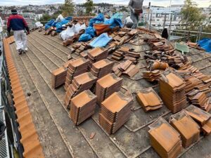 瓦屋根撤去